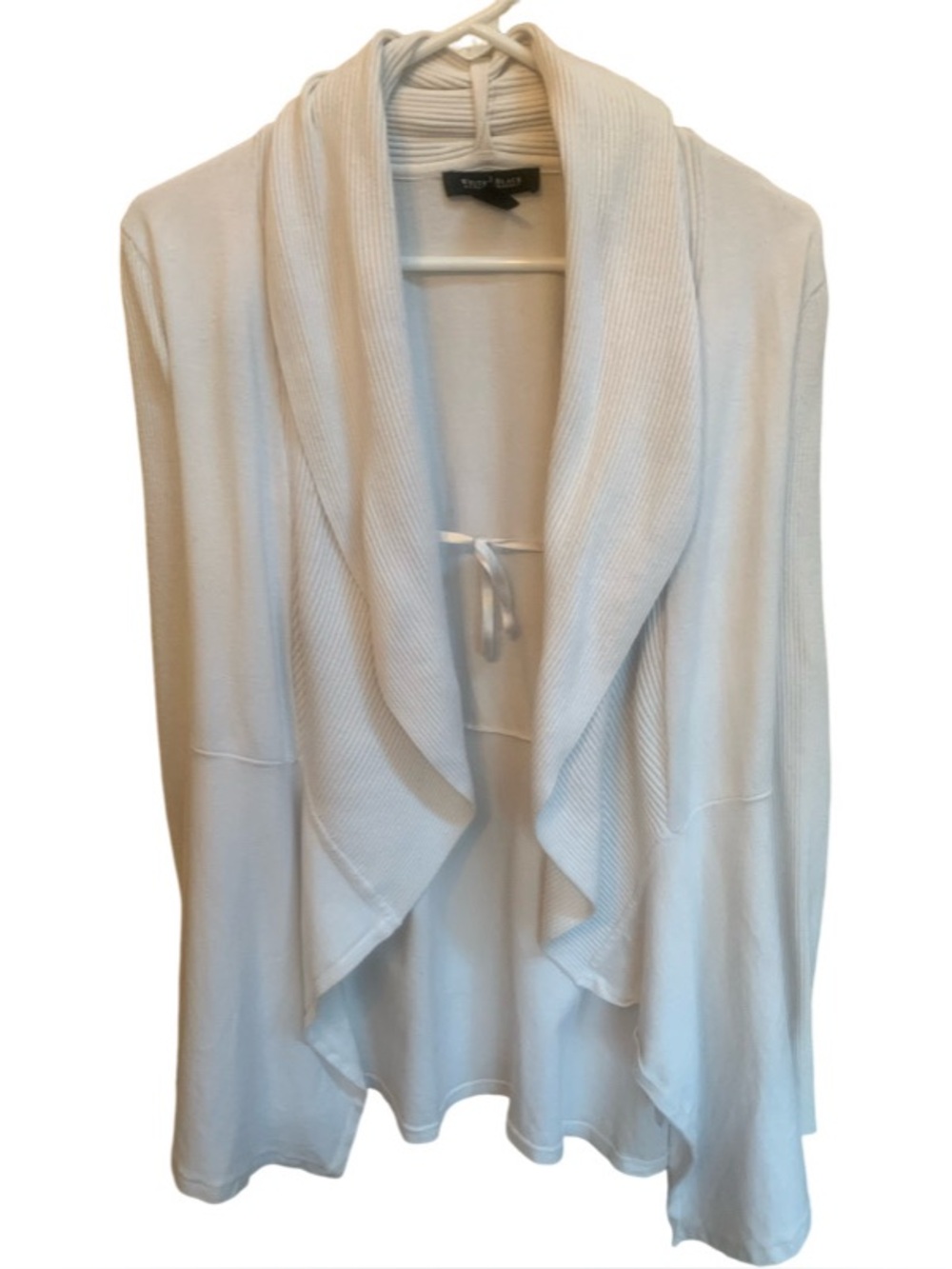 WHBM Waterfall Off-White Long Sleeve  Cardigan Viscose Nylon Blend Sweater Sz M